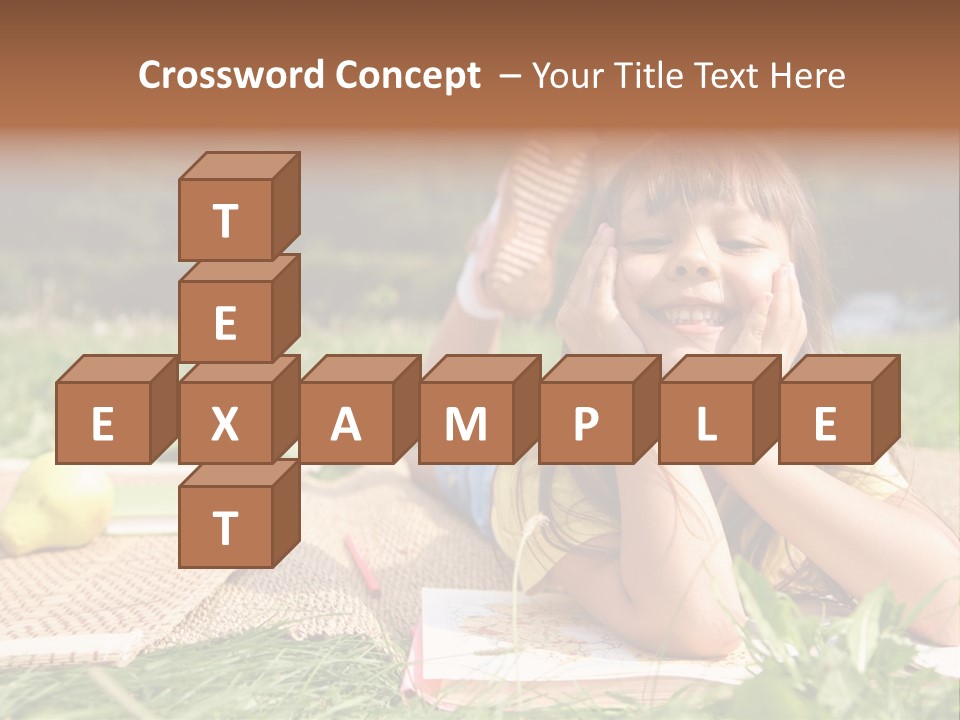 Schoolchild Girl Pretty PowerPoint Template