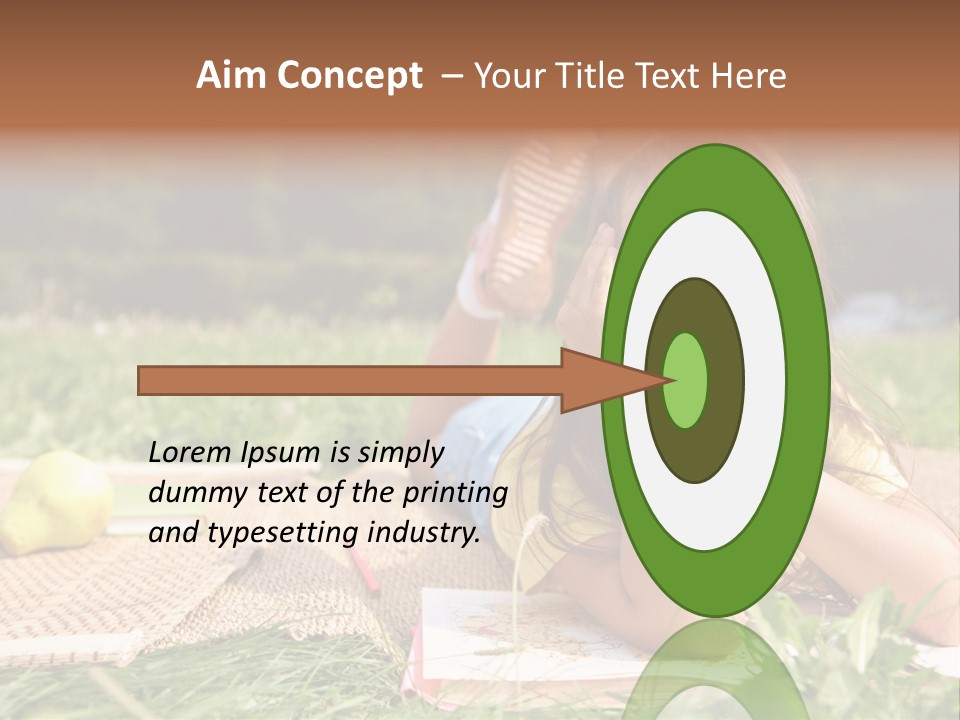 Schoolchild Girl Pretty PowerPoint Template