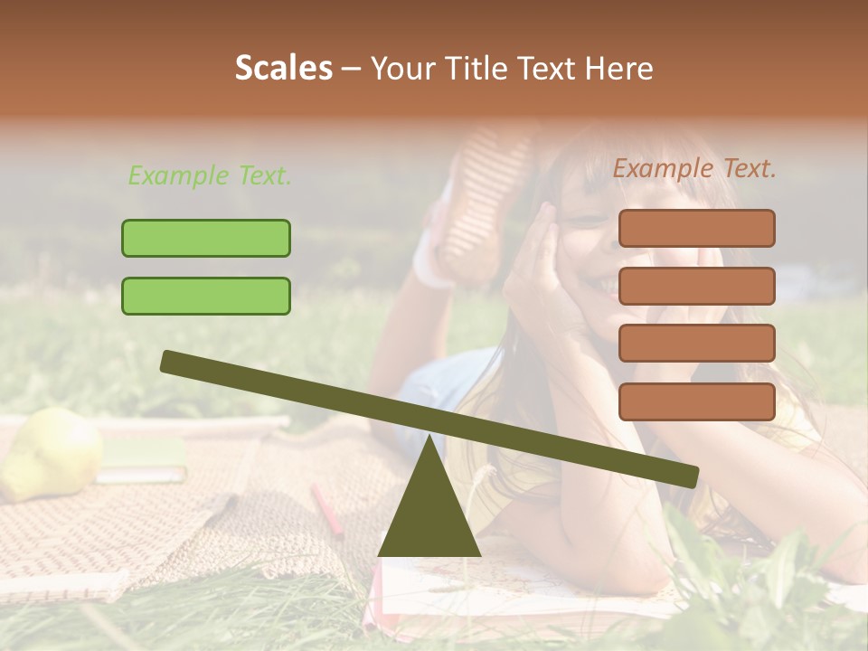 Schoolchild Girl Pretty PowerPoint Template