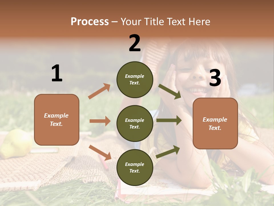 Schoolchild Girl Pretty PowerPoint Template