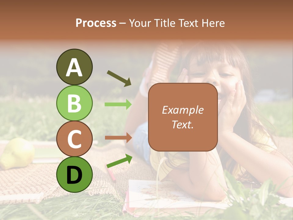 Schoolchild Girl Pretty PowerPoint Template