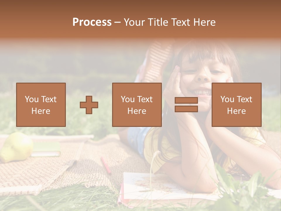 Schoolchild Girl Pretty PowerPoint Template