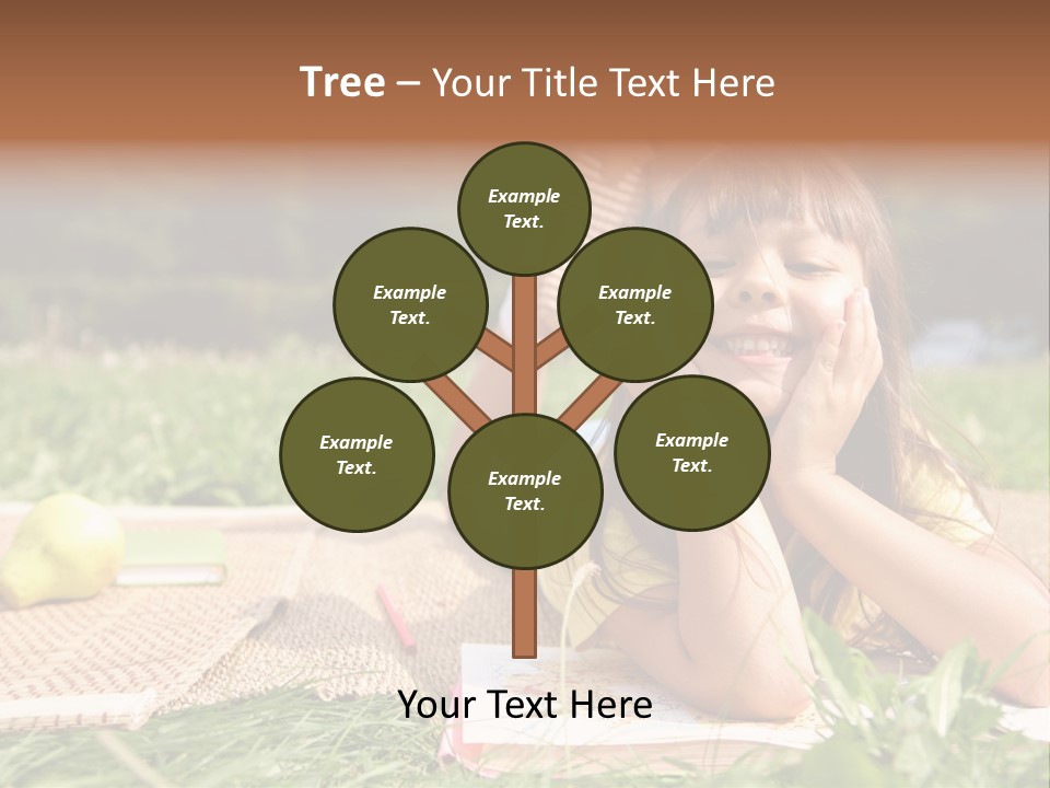 Schoolchild Girl Pretty PowerPoint Template