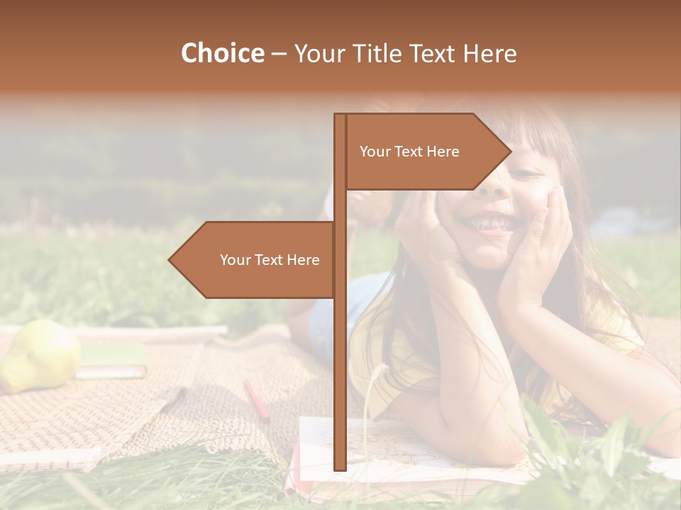 Schoolchild Girl Pretty PowerPoint Template