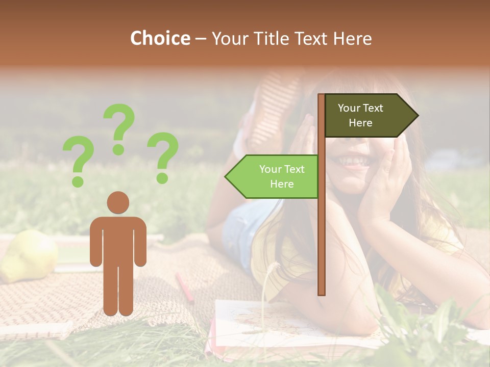 Schoolchild Girl Pretty PowerPoint Template