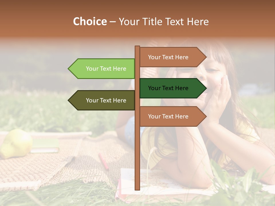 Schoolchild Girl Pretty PowerPoint Template