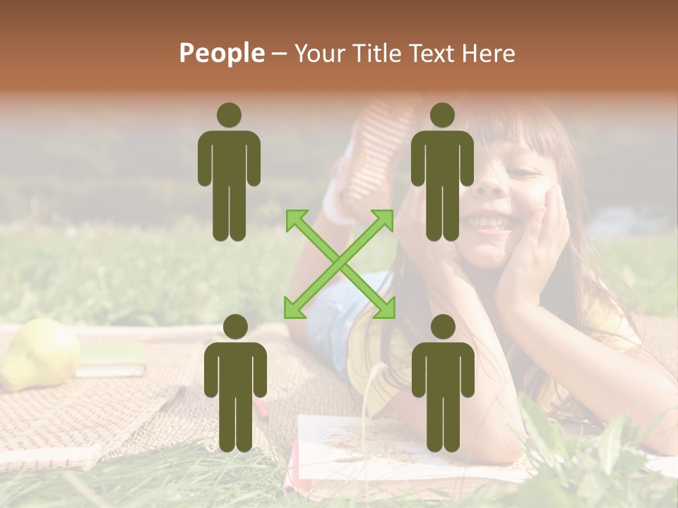 Schoolchild Girl Pretty PowerPoint Template