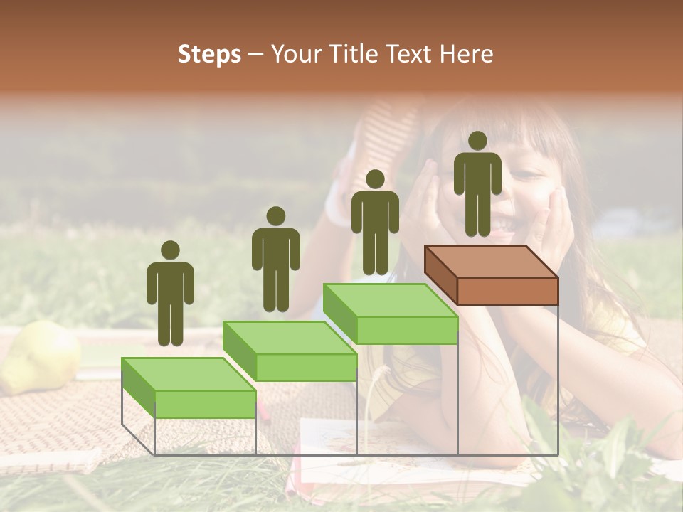 Schoolchild Girl Pretty PowerPoint Template