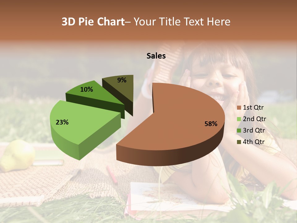 Schoolchild Girl Pretty PowerPoint Template