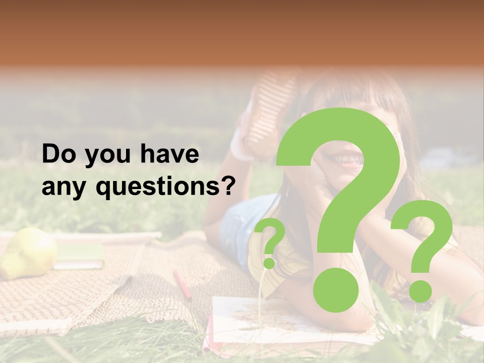 Schoolchild Girl Pretty PowerPoint Template