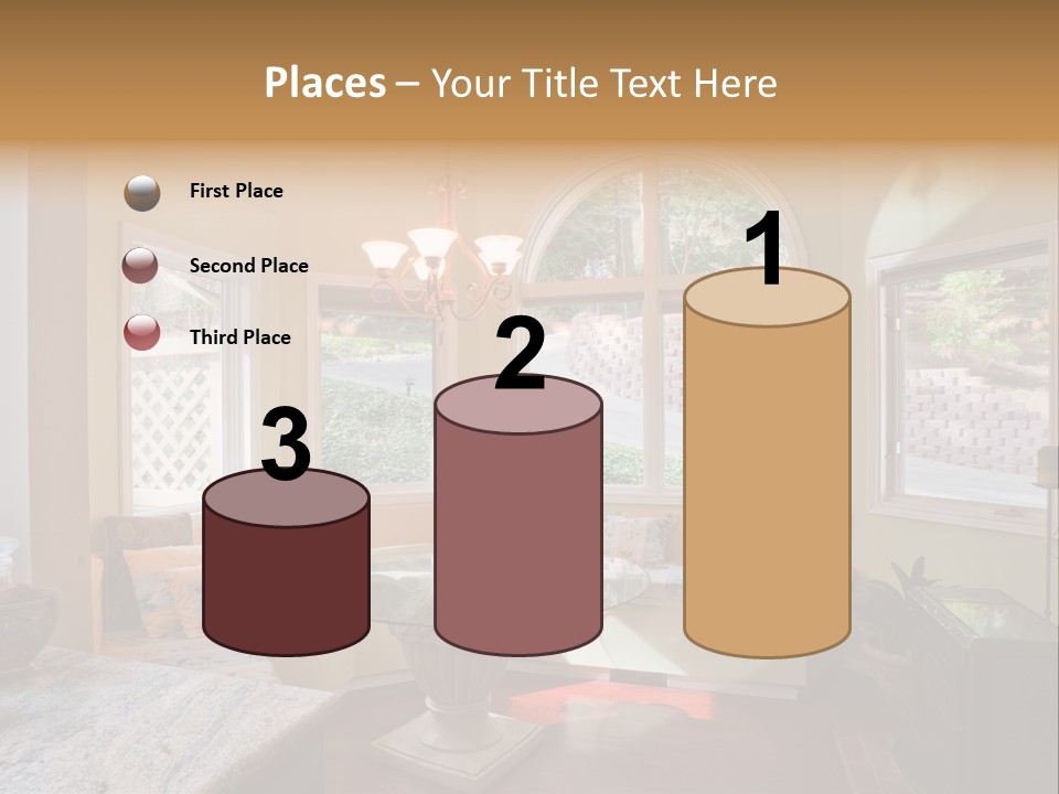 A Table With A Glass Top In Front Of A Window PowerPoint Template
