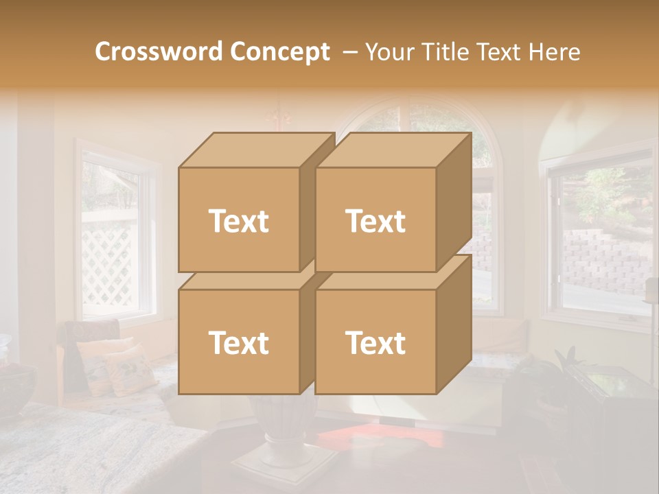 A Table With A Glass Top In Front Of A Window PowerPoint Template