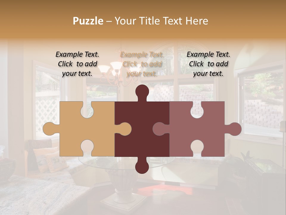 A Table With A Glass Top In Front Of A Window PowerPoint Template