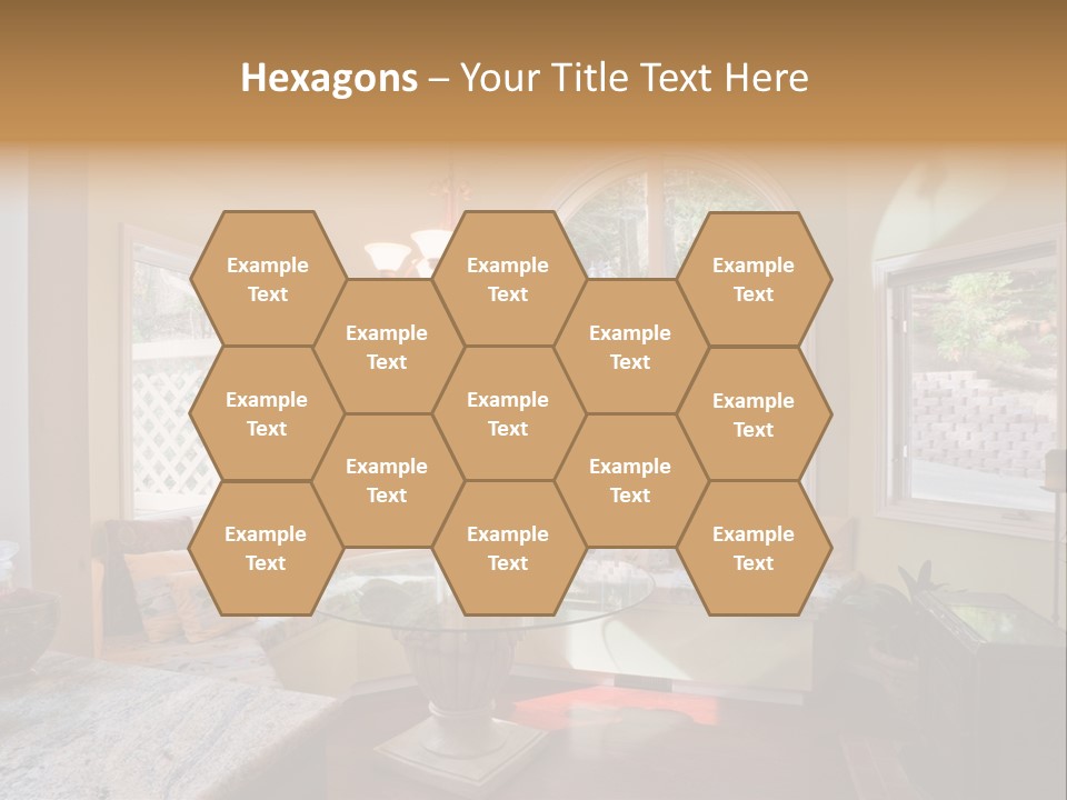 A Table With A Glass Top In Front Of A Window PowerPoint Template