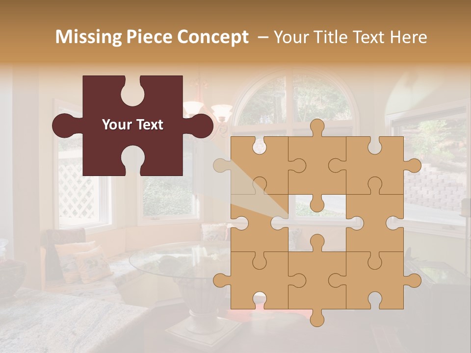 A Table With A Glass Top In Front Of A Window PowerPoint Template