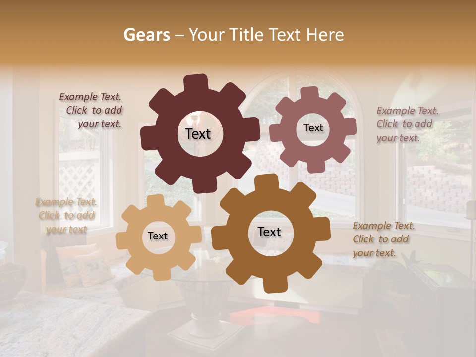 A Table With A Glass Top In Front Of A Window PowerPoint Template
