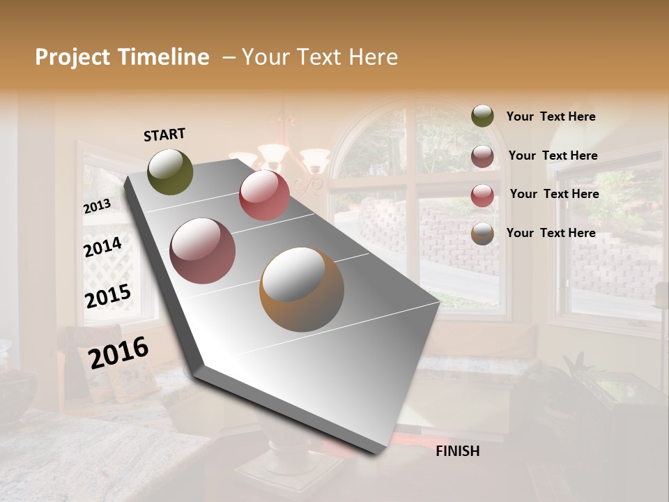 A Table With A Glass Top In Front Of A Window PowerPoint Template