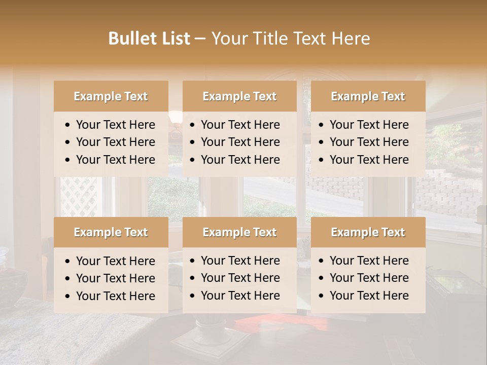 A Table With A Glass Top In Front Of A Window PowerPoint Template