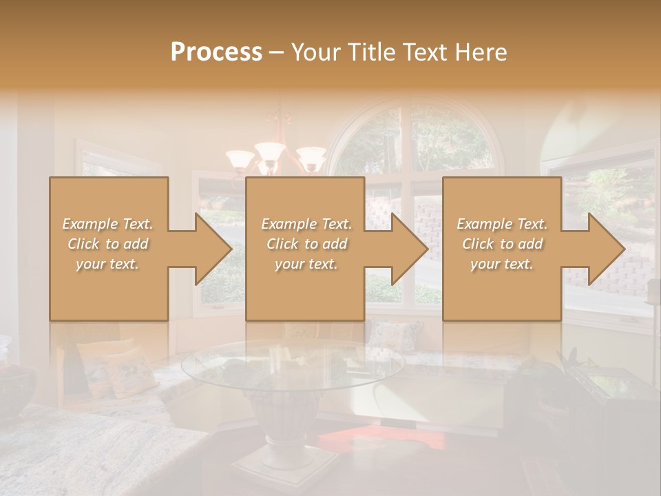 A Table With A Glass Top In Front Of A Window PowerPoint Template