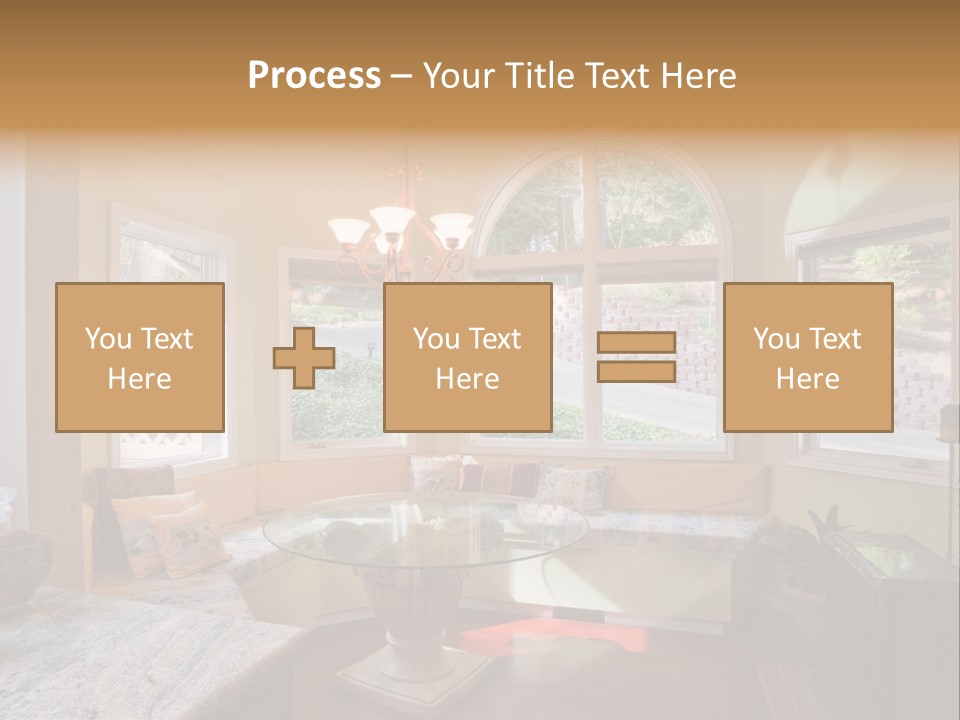 A Table With A Glass Top In Front Of A Window PowerPoint Template