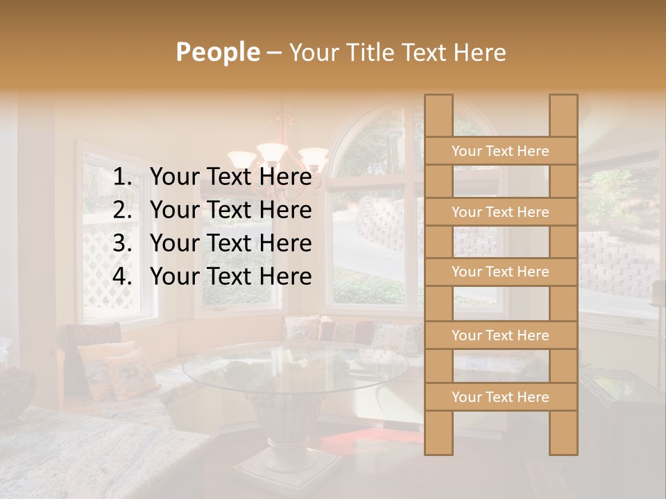 A Table With A Glass Top In Front Of A Window PowerPoint Template