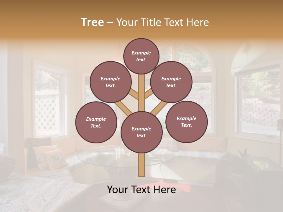 A Table With A Glass Top In Front Of A Window PowerPoint Template