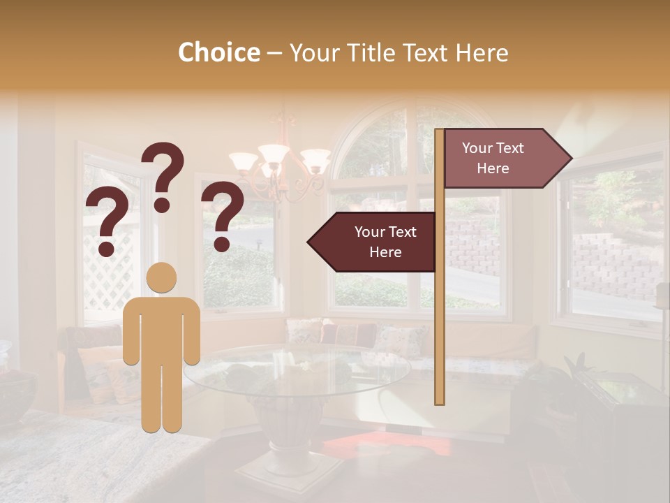 A Table With A Glass Top In Front Of A Window PowerPoint Template