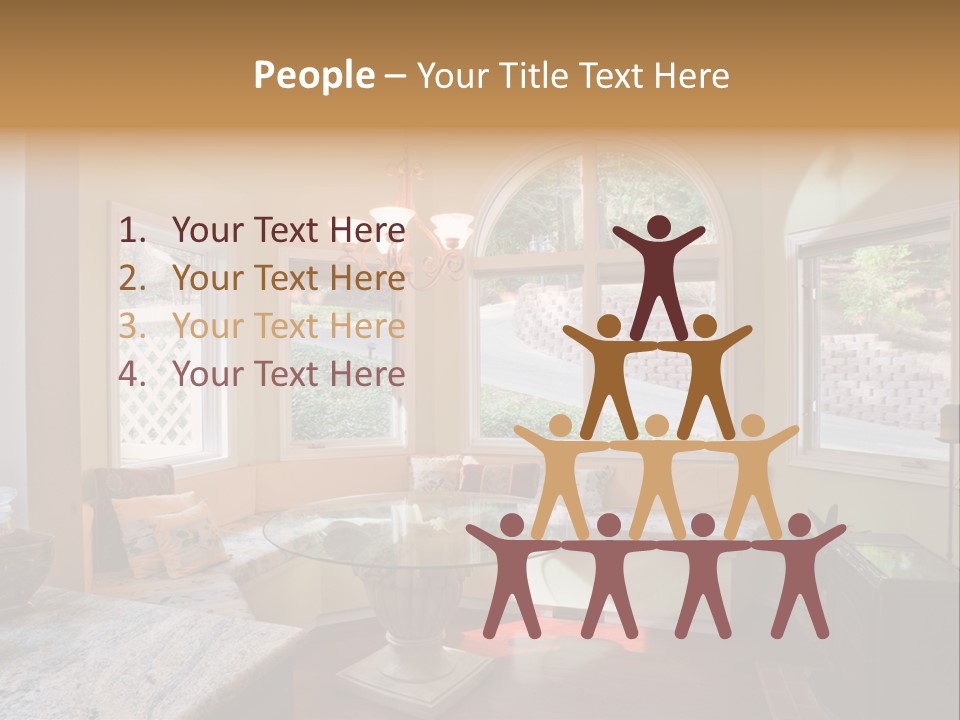 A Table With A Glass Top In Front Of A Window PowerPoint Template