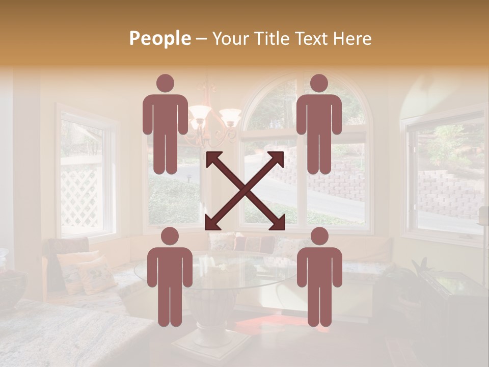 A Table With A Glass Top In Front Of A Window PowerPoint Template