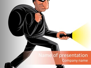 Lantern Thief Black PowerPoint Template