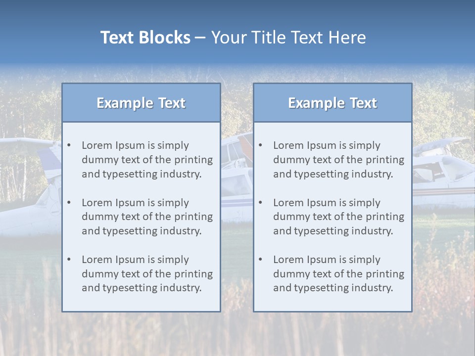 Parts Daytime Planes PowerPoint Template
