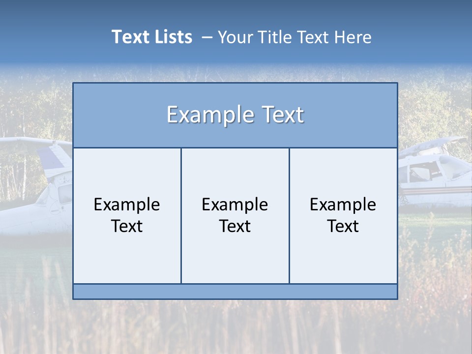 Parts Daytime Planes PowerPoint Template