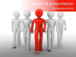 Teamwork Person Red PowerPoint Template