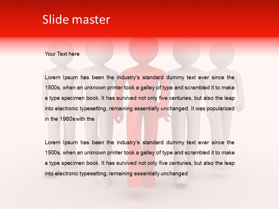 Teamwork Person Red PowerPoint Template