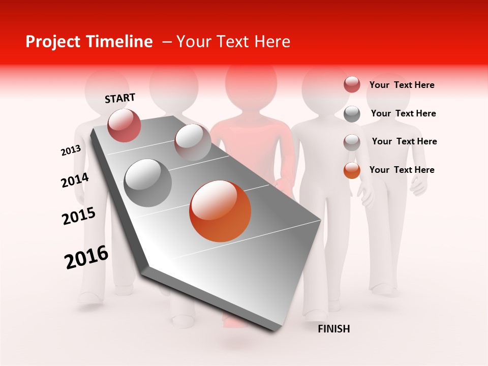 Teamwork Person Red PowerPoint Template
