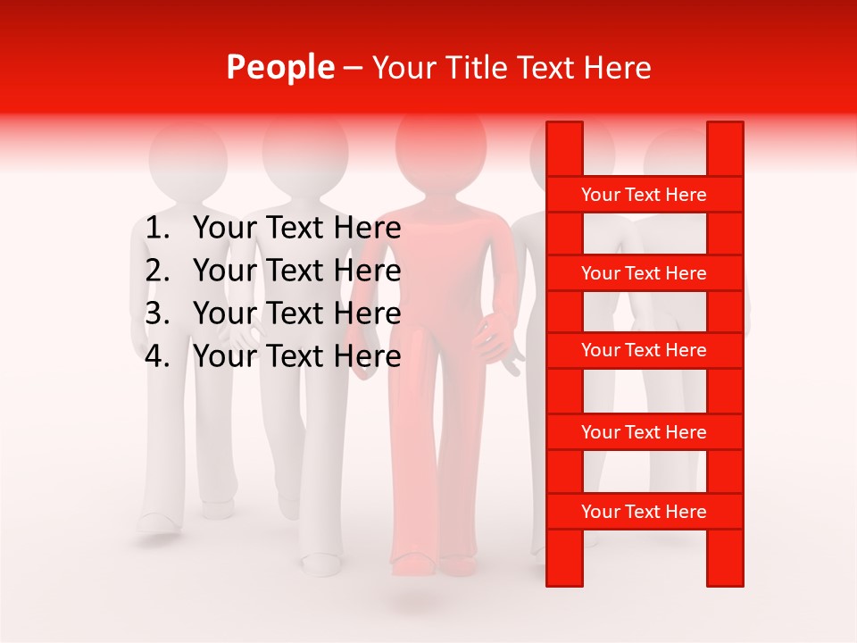 Teamwork Person Red PowerPoint Template