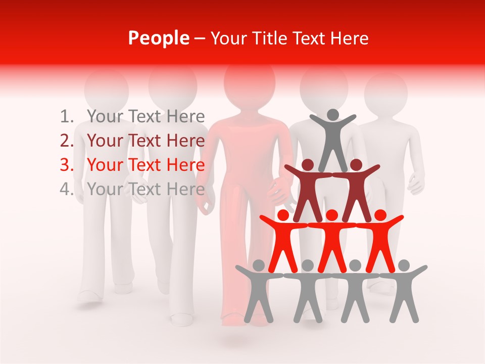 Teamwork Person Red PowerPoint Template