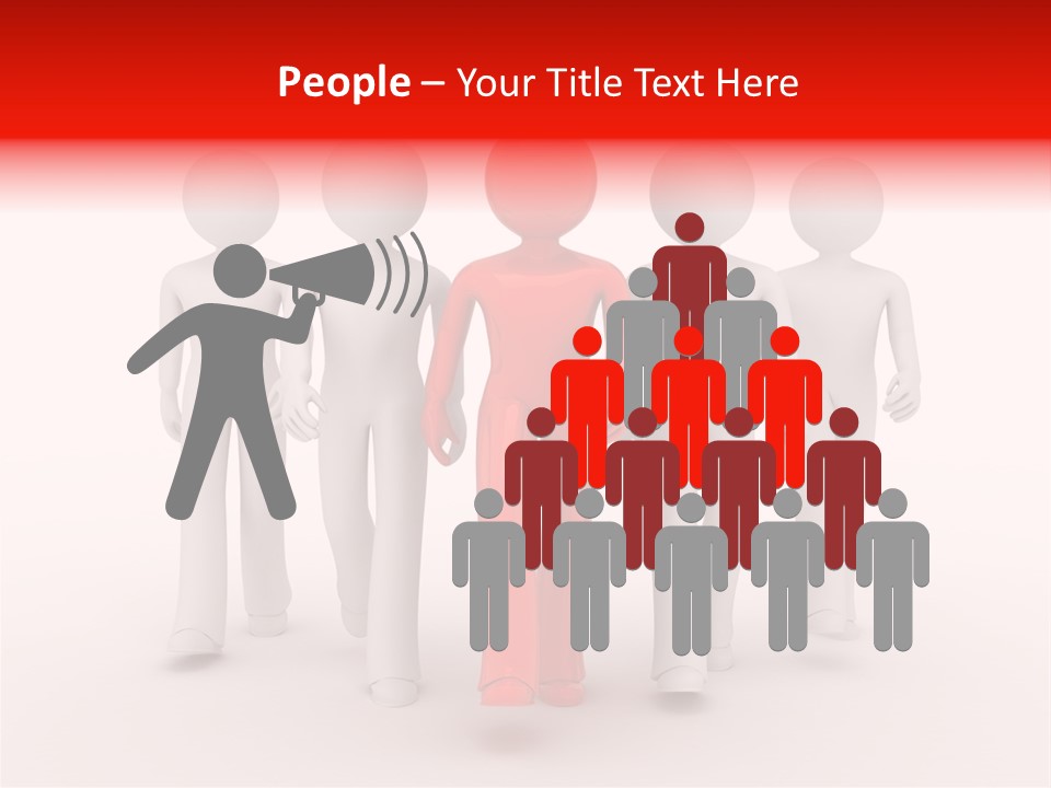 Teamwork Person Red PowerPoint Template