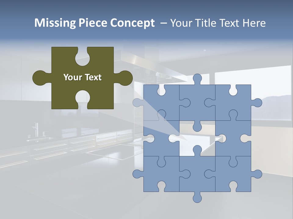 A Modern Kitchen With A Large Window Overlooking The Mountains PowerPoint Template