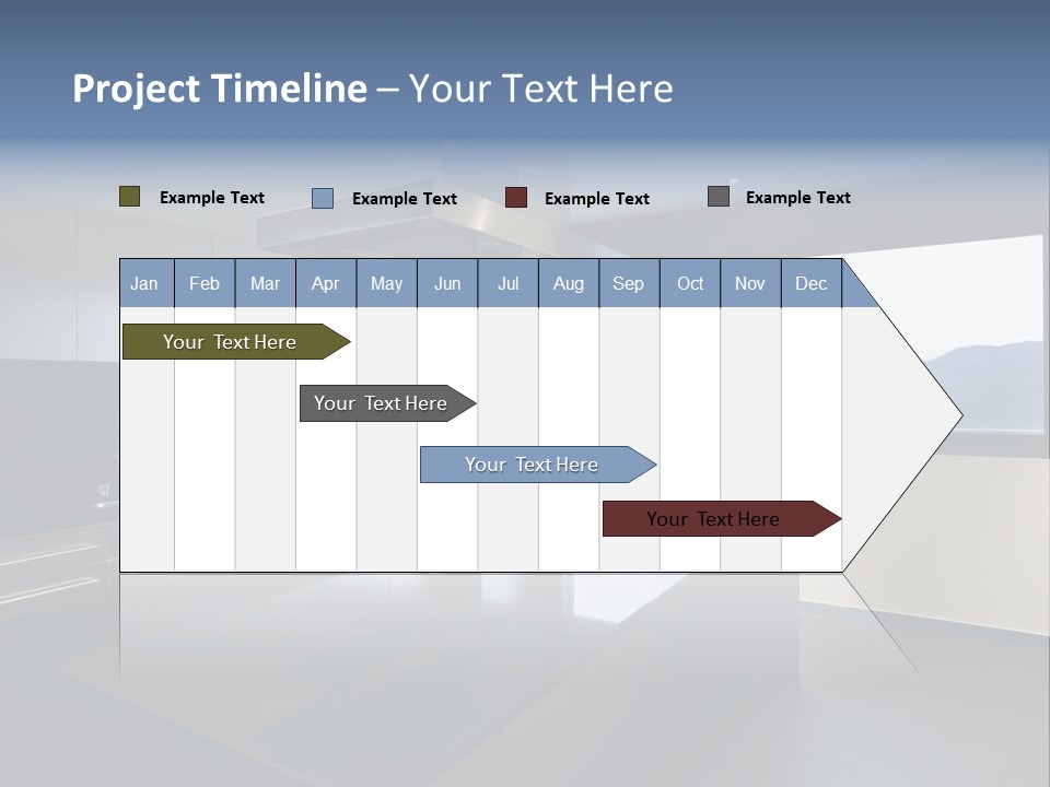 A Modern Kitchen With A Large Window Overlooking The Mountains PowerPoint Template