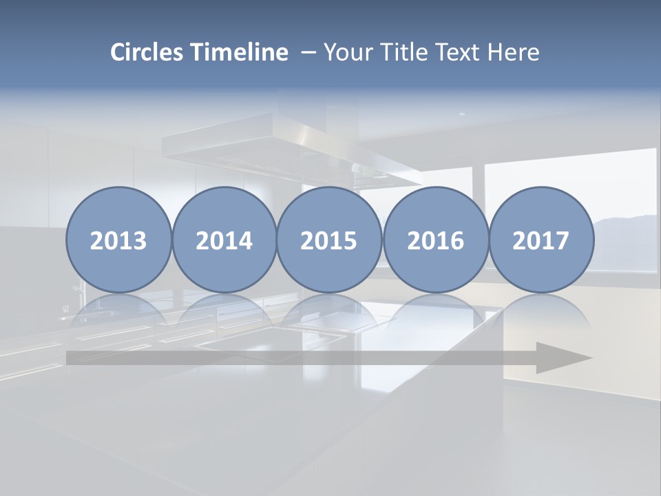 A Modern Kitchen With A Large Window Overlooking The Mountains PowerPoint Template