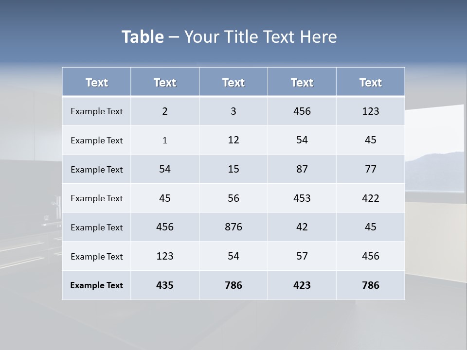 A Modern Kitchen With A Large Window Overlooking The Mountains PowerPoint Template