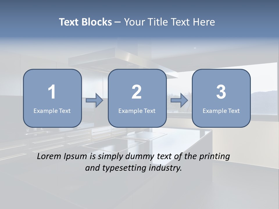 A Modern Kitchen With A Large Window Overlooking The Mountains PowerPoint Template