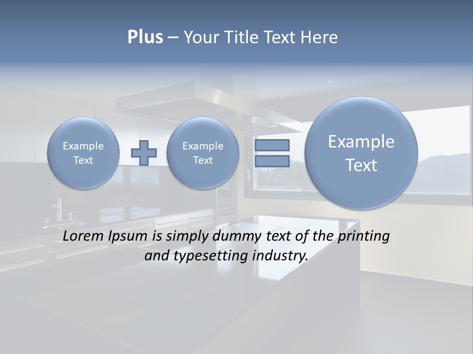 A Modern Kitchen With A Large Window Overlooking The Mountains PowerPoint Template