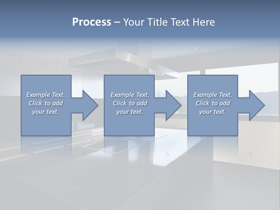 A Modern Kitchen With A Large Window Overlooking The Mountains PowerPoint Template