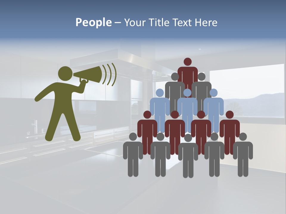 A Modern Kitchen With A Large Window Overlooking The Mountains PowerPoint Template