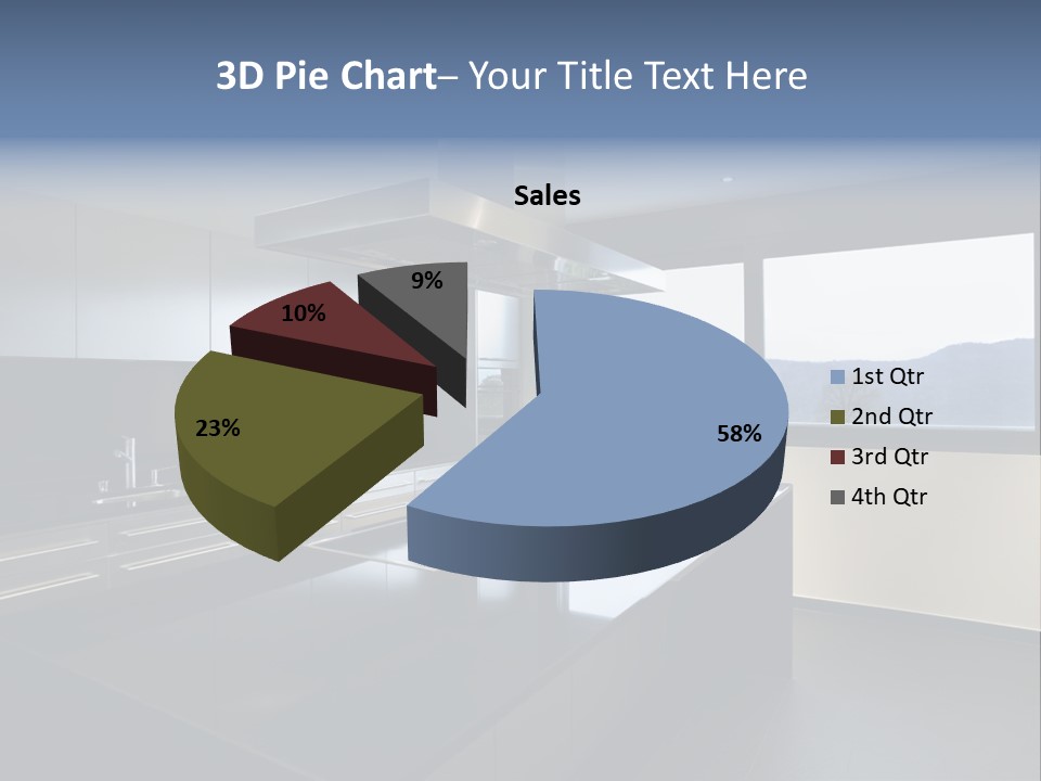 A Modern Kitchen With A Large Window Overlooking The Mountains PowerPoint Template