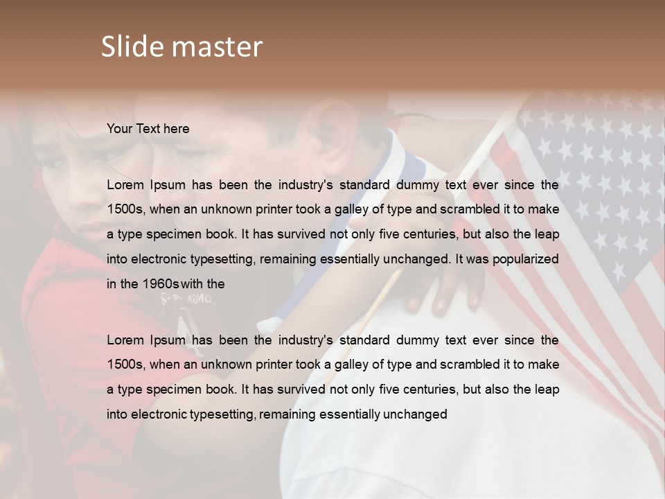 Flag Capital Girl PowerPoint Template