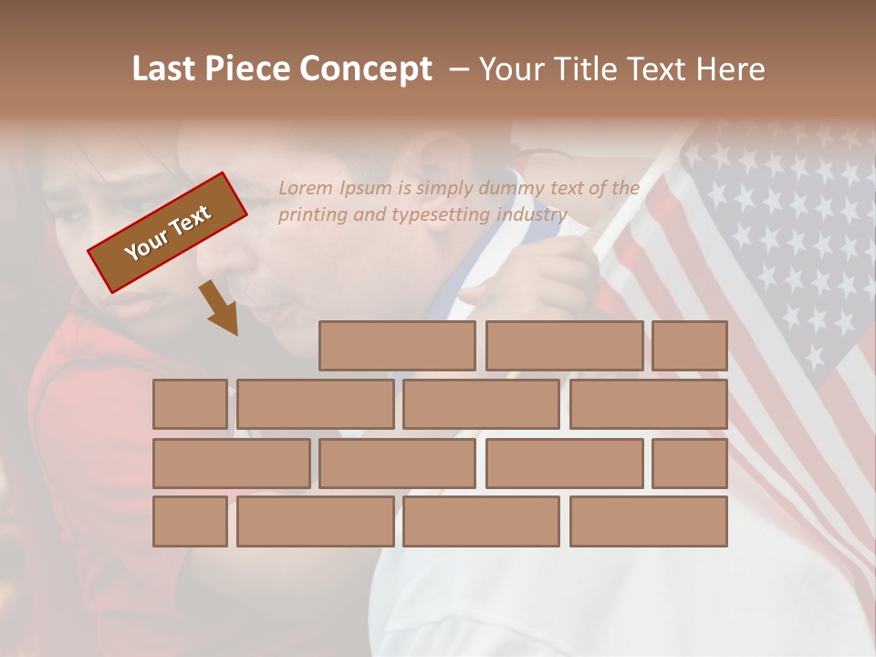 Flag Capital Girl PowerPoint Template