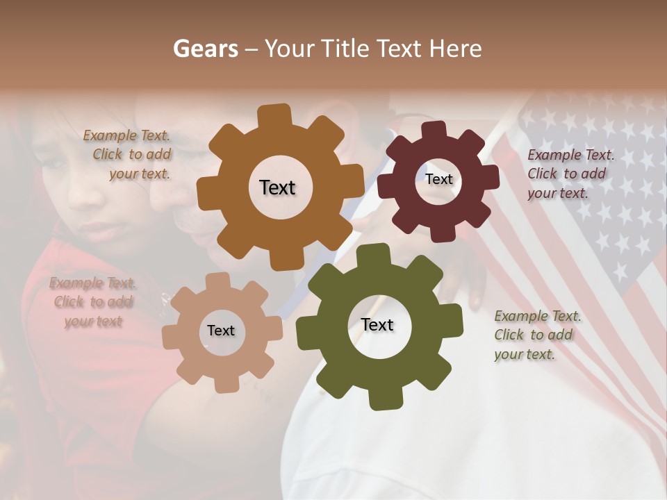 Flag Capital Girl PowerPoint Template